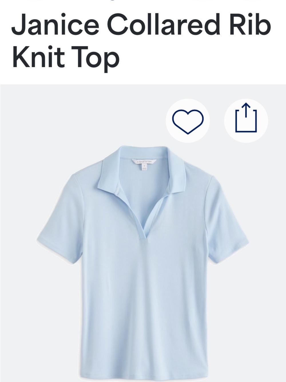 41 Hawthorn Janice Collared Rib Knit Top - Light Blue